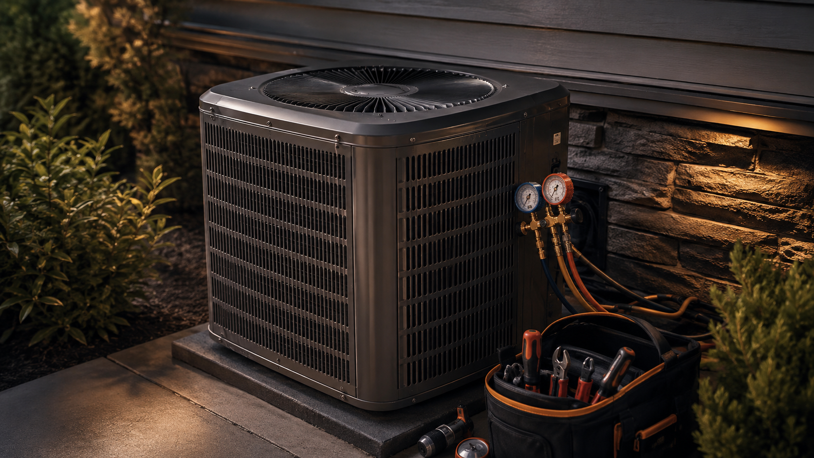 Residential air conditioning condenser and HVAC service tools for the Anderson Heating and Air demonstration project