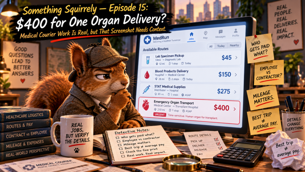 Squirrel Detective Investigates the $400 Courier Route