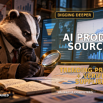 Badger investigator reviewing AI product-sourcing research, trending products, supplier data, and sourcing decisions.