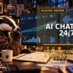 Badger investigator reviewing AI chatter automation, customer conversations, analytics, and around-the-clock creator sales tools.
